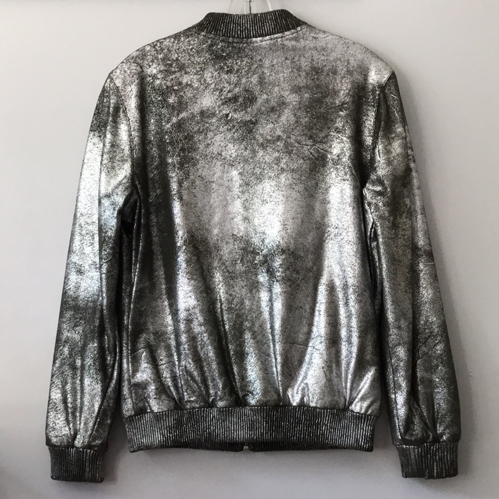 Zara metallic faux suede bomber jacket S - Picture 5 of 13